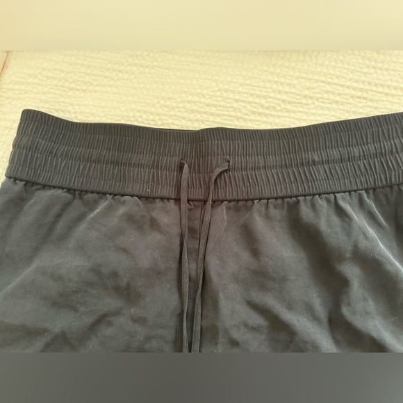 OPEN EDIT Tie Waist Pull On Shorts Womens Black Pocket High Waist - Picture 2 of 5